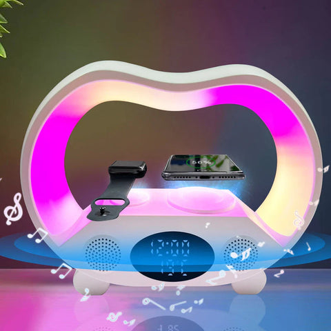 6-in-1 Smart LED Table Lamp with Bluetooth Speaker & Wireless Charger AK TREND MART