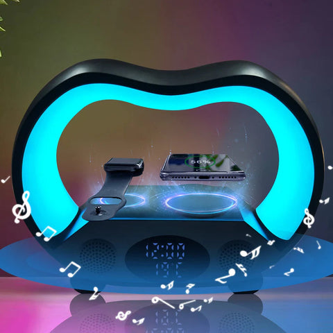6-in-1 Smart LED Table Lamp with Bluetooth Speaker & Wireless Charger AK TREND MART