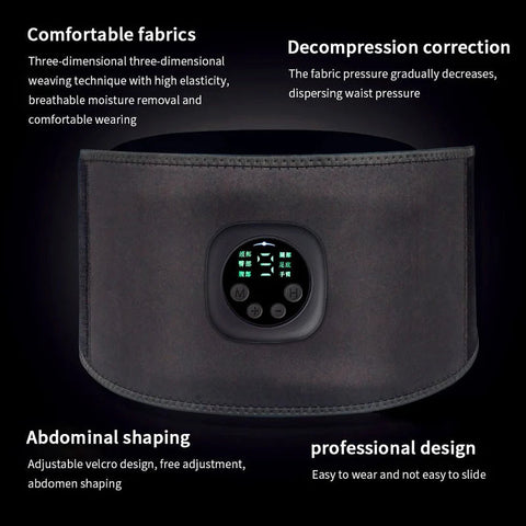 Smart EMS Abdominal Muscle Trainer Belt with Digital Display AK TREND MART